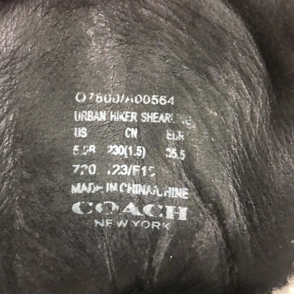 COACH Urban Hiker Shearling Boots Size 5.5 - Picture 5 of 8